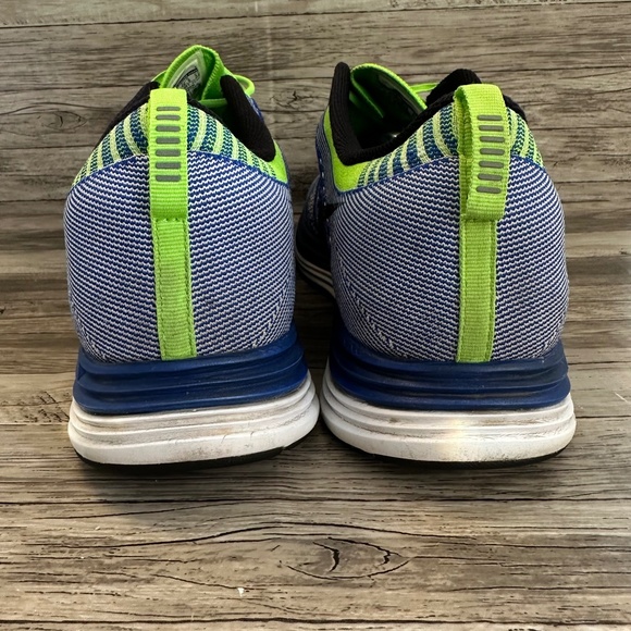 Nike FlyKnit Lunar 1 Mens Running Shoes Blue Green Lace Up 554887-401 Size 14 - Picture 6 of 11
